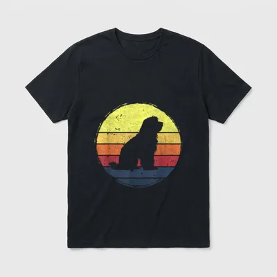 Tibet Terrier Hund Retro T-Shirt – Klassisches T-Shirt in Schwarz