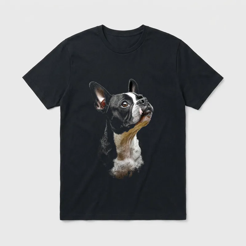 Boston Terrier Hund Grafik T-Shirt – Klassisches T-Shirt in Schwarz