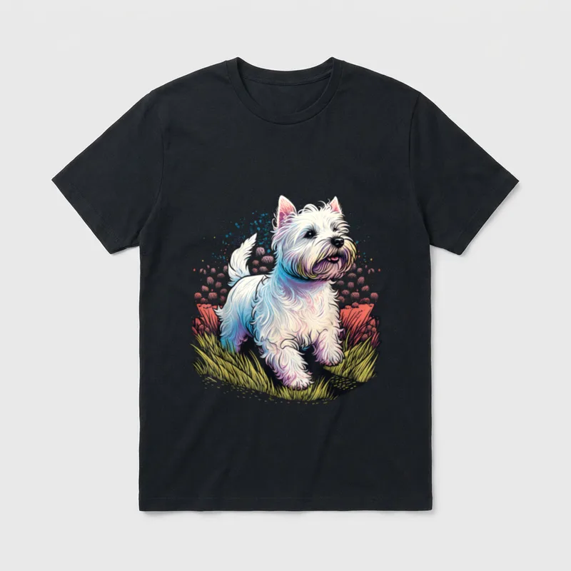 West Highland White Terrier T-Shirt 0128 – Klassisches T-Shirt in Schwarz
