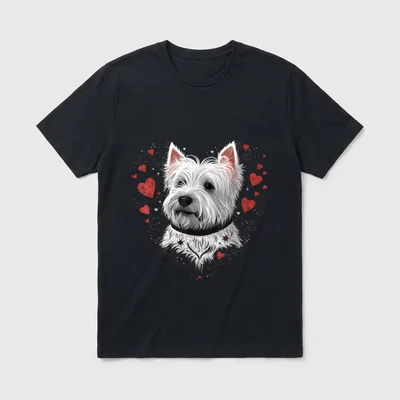 Westie Love Heart on West T-Shirt – Klassisches T-Shirt in Schwarz
