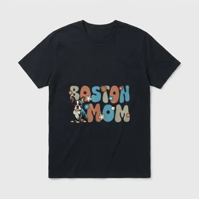 Boston Terrier Groovy World's T-Shirt – Klassisches T-Shirt in Schwarz
