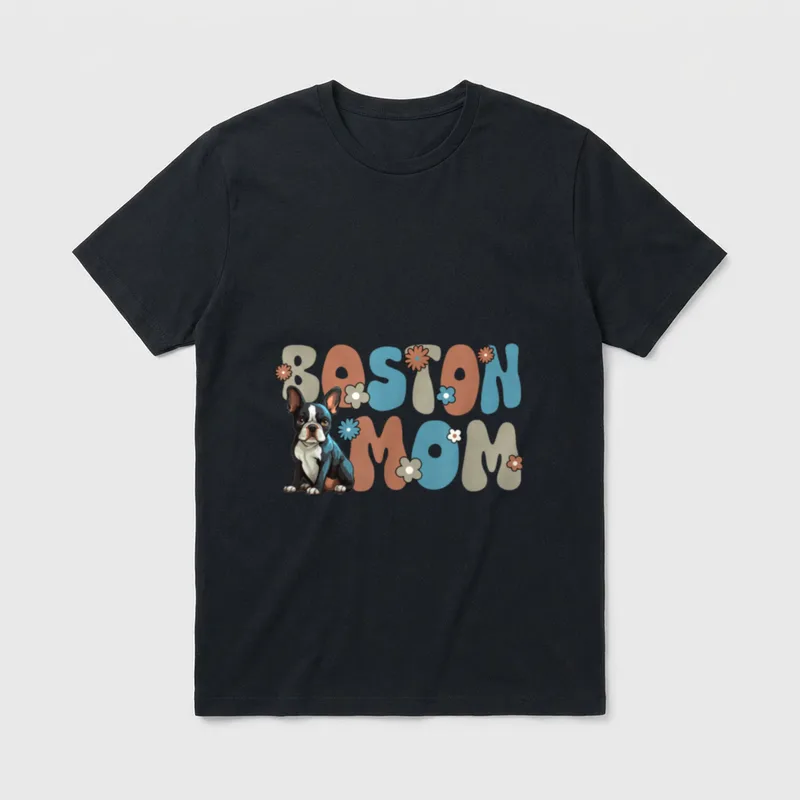 Boston Terrier Groovy World's T-Shirt – Klassisches T-Shirt in Schwarz
