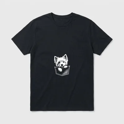 West Highland White Terrier T-Shirt 0131 – Klassisches T-Shirt in Schwarz