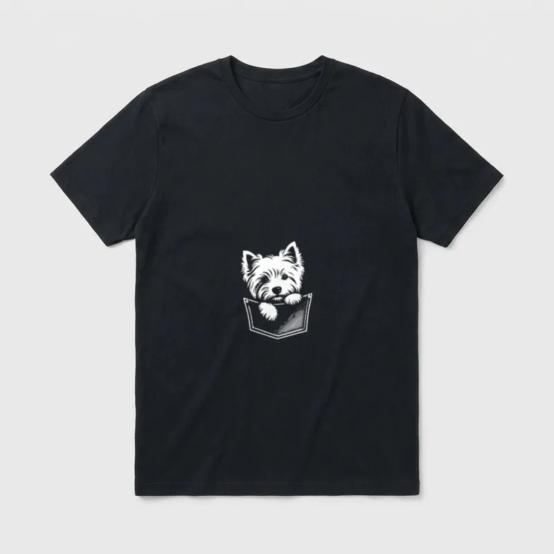 West Highland White Terrier T-Shirt 0131 – Klassisches T-Shirt in Schwarz