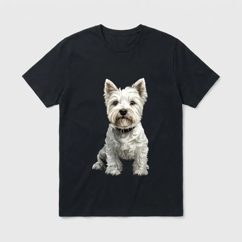 West Highland White Terrier Hundemotiv T-Shirt – Klassisches T-Shirt in Schwarz