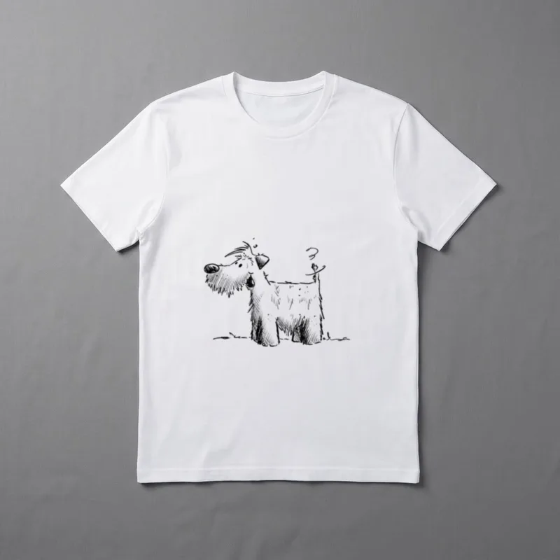MODARTIS Lustiger Cartoonhund T-Shirt – Klassisches T-Shirt in Schwarz