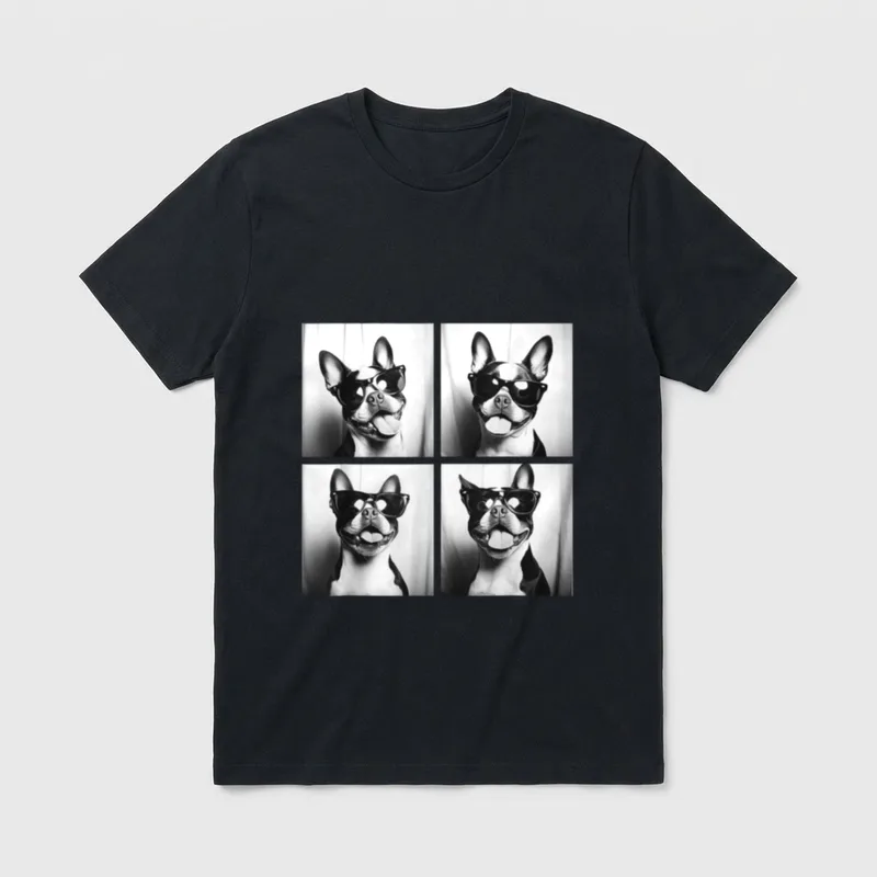 Boston Terrier Lustige Hunde T-Shirt – Klassisches T-Shirt in Schwarz