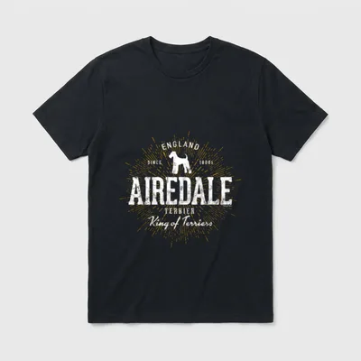 Vintage Airedale Terrier T-Shirt – Klassisches T-Shirt in Schwarz