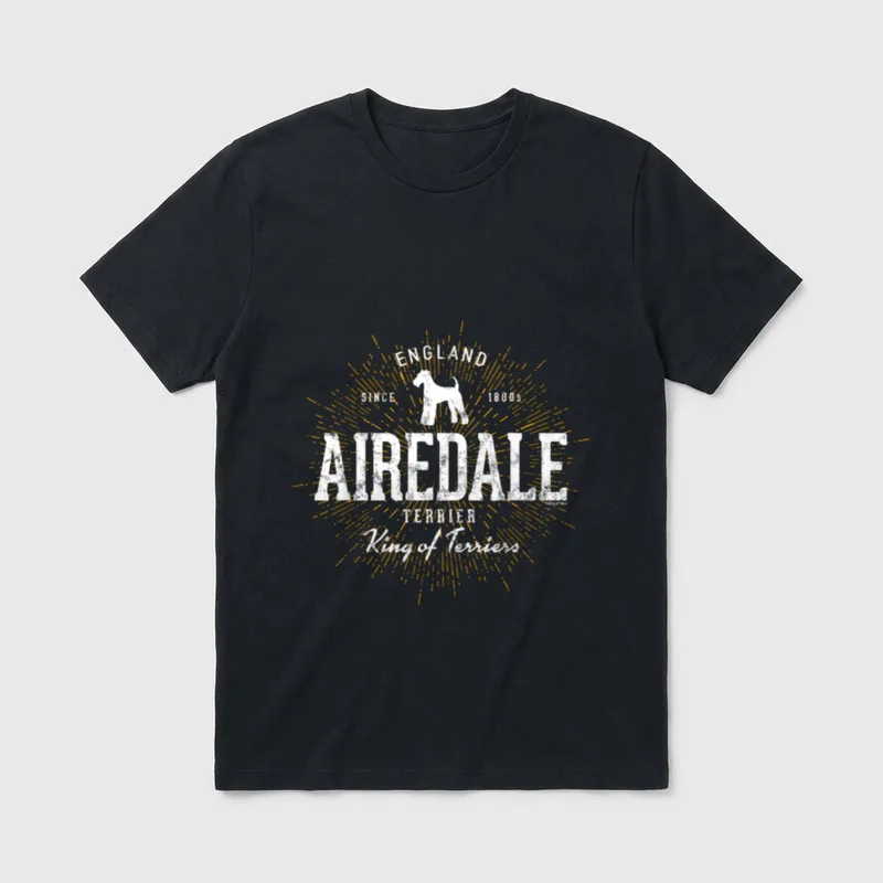 Vintage Airedale Terrier T-Shirt – Klassisches T-Shirt in Schwarz