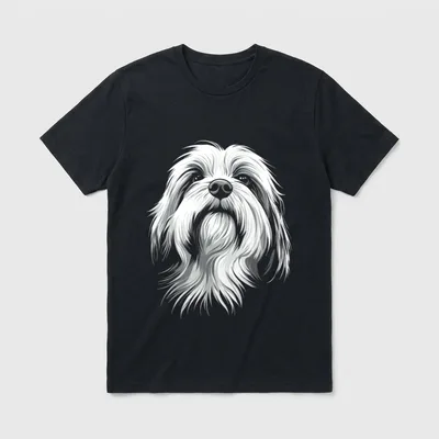 Tibetan Terrier Hund Motiv T-Shirt – Klassisches T-Shirt in Schwarz