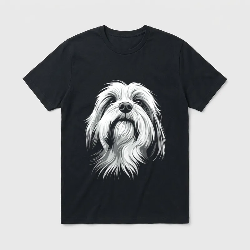 Tibetan Terrier Hund Motiv T-Shirt – Klassisches T-Shirt in Schwarz
