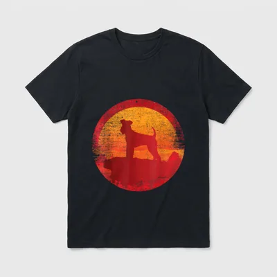 Airedale Terrier Hunde T-Shirt 0160 – Klassisches T-Shirt in Schwarz