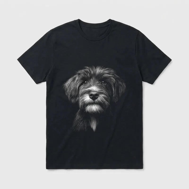 Tibetan Terrier Hund Grafik T-Shirt – Klassisches T-Shirt in Schwarz