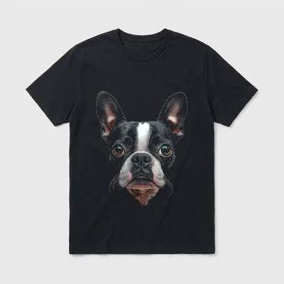 Boston Terrier Hund Grafik Haustier T-Shirt – Klassisches T-Shirt in Schwarz
