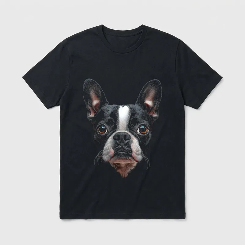 Boston Terrier Hund Grafik Haustier T-Shirt – Klassisches T-Shirt in Schwarz