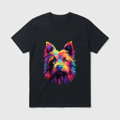 Wasserfarben Farbenfroher Australian Terrier T-Shirt – Klassisches T-Shirt in Schwarz