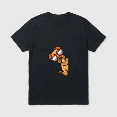 Irish Terrier Hund T-Shirt 0177 – Klassisches T-Shirt in Schwarz
