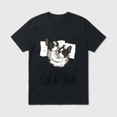 Offizielles Schlafshirt Boston Terrier T-Shirt 0180 – Klassisches T-Shirt in Schwarz