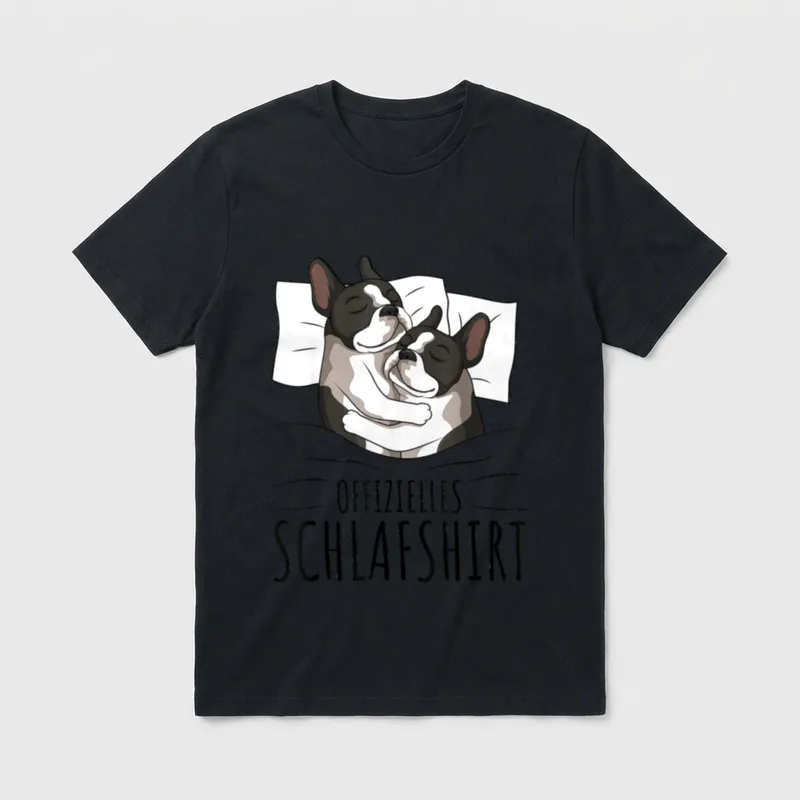 Offizielles Schlafshirt Boston Terrier T-Shirt 0180 – Klassisches T-Shirt in Schwarz