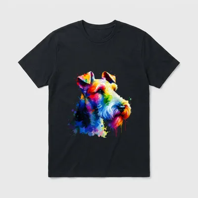 Splash Art Wire Fox T-Shirt – Klassisches T-Shirt in Schwarz