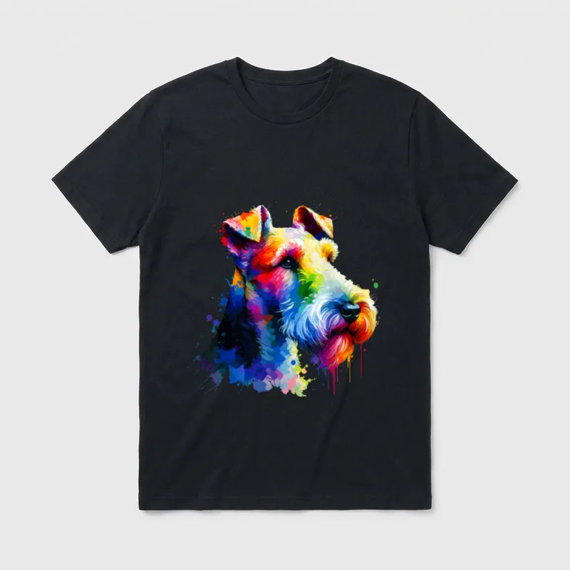 Splash Art Wire Fox T-Shirt – Klassisches T-Shirt in Schwarz