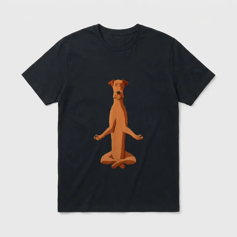 Yoga Hund Irish Terrier T-Shirt – Klassisches T-Shirt in Schwarz