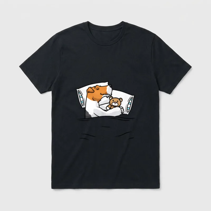 Foxterrier Drahthaar Kuscheltier Hund T-Shirt 0191 – Klassisches T-Shirt in Schwarz