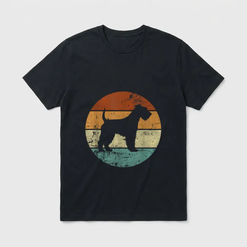 Welsh Terrier Hund Retro T-Shirt – Klassisches T-Shirt in Schwarz