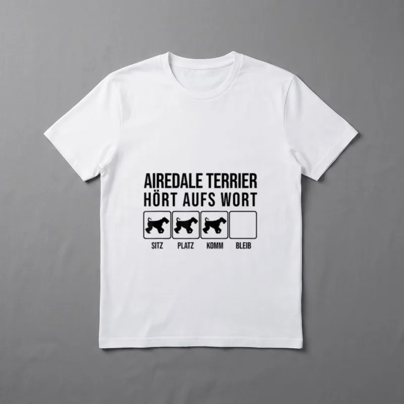 Airedale Terrier Hört aufs T-Shirt – Klassisches T-Shirt in Schwarz