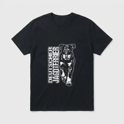 Deutscher Jagdterrier Portrait Jagdhund T-Shirt – Klassisches T-Shirt in Schwarz