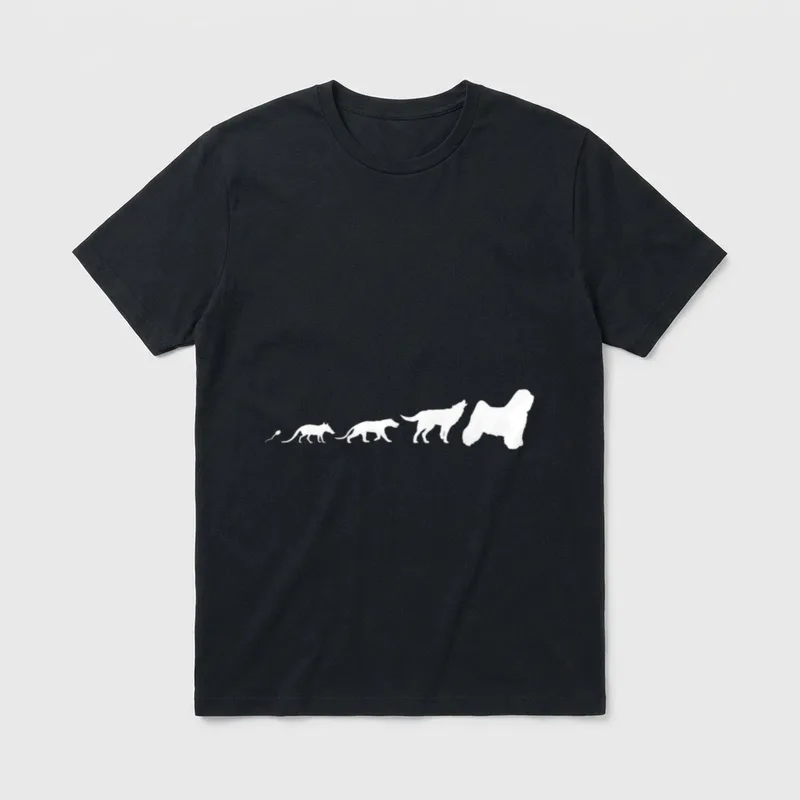 Tibet Terrier Hunde Evolution T-Shirt – Klassisches T-Shirt in Schwarz