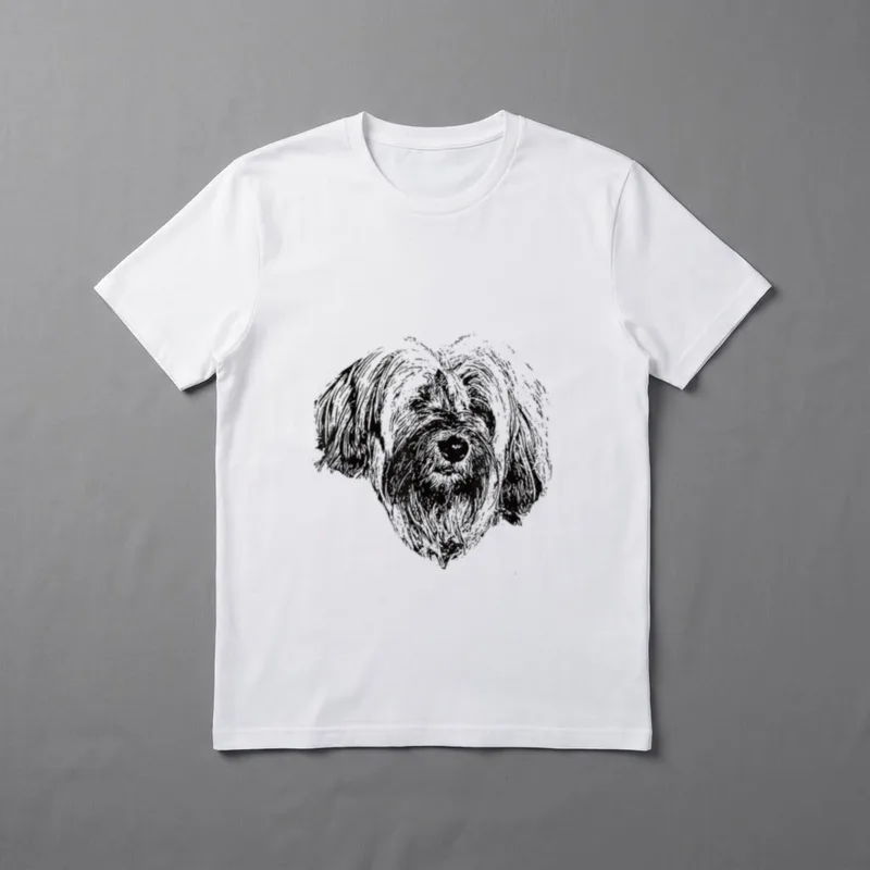 Tibetan Terrier Tibet-Terrier Weihnachts T-Shirt – Klassisches T-Shirt in Schwarz