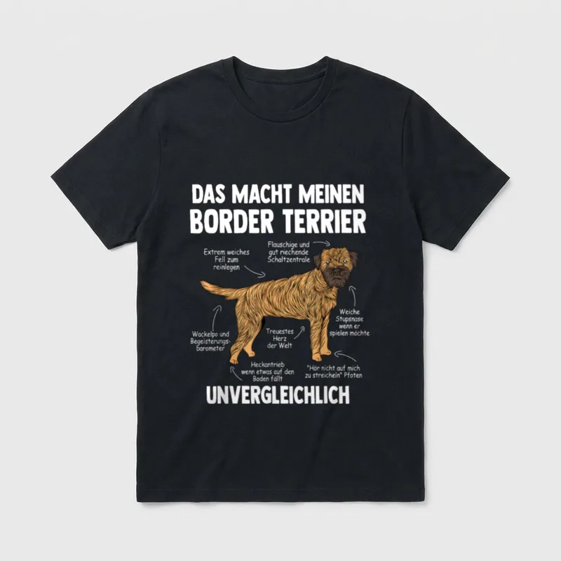 Anatomie eines Border Terrier T-Shirt – Klassisches T-Shirt in Schwarz