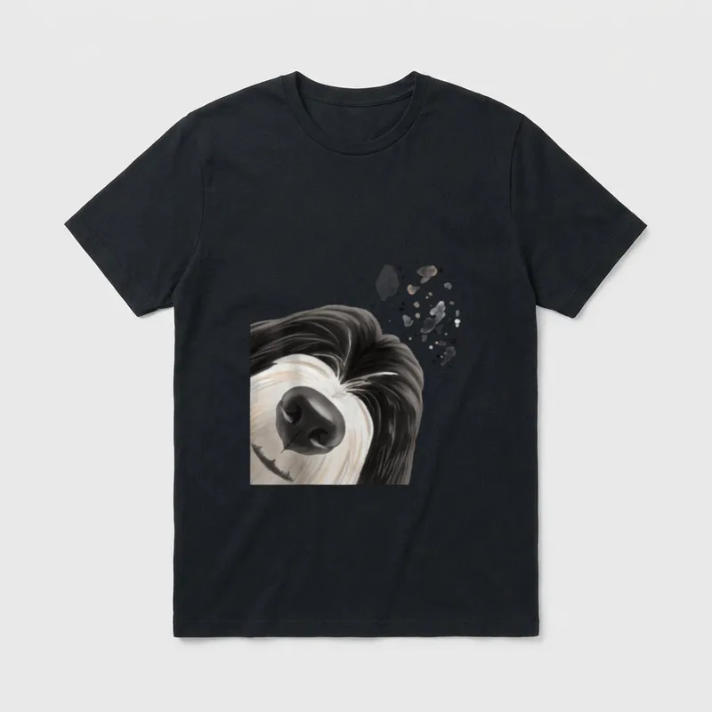 Lustiges Neugieriger Hund Tibet T-Shirt – Klassisches T-Shirt in Schwarz