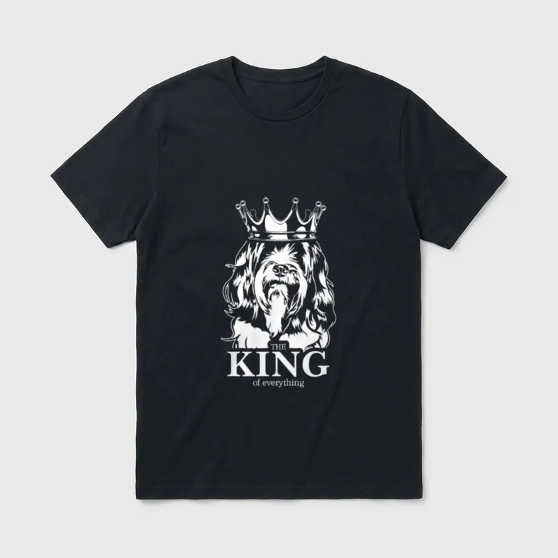 Lustiger Tibet Terrier King T-Shirt – Klassisches T-Shirt in Schwarz