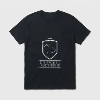Deutscher Jagdterrier Profil Wappen T-Shirt – Klassisches T-Shirt in Schwarz