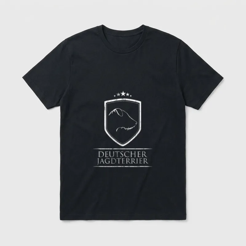 Deutscher Jagdterrier Profil Wappen T-Shirt – Klassisches T-Shirt in Schwarz