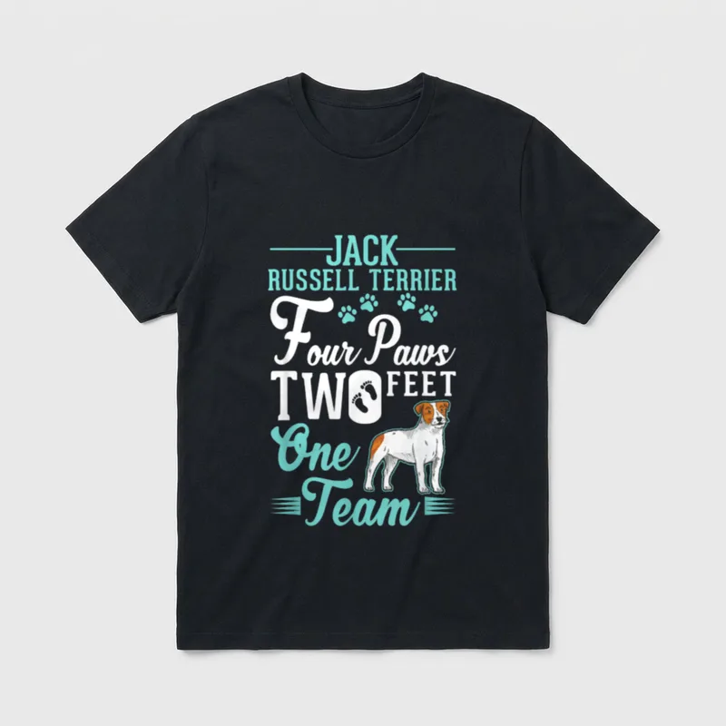 Jack Russel Terrier 4 Pfoten T-Shirt – Klassisches T-Shirt in Schwarz