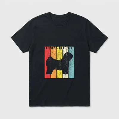 Tibet-Terrier T-Shirt 0250 – Klassisches T-Shirt in Schwarz