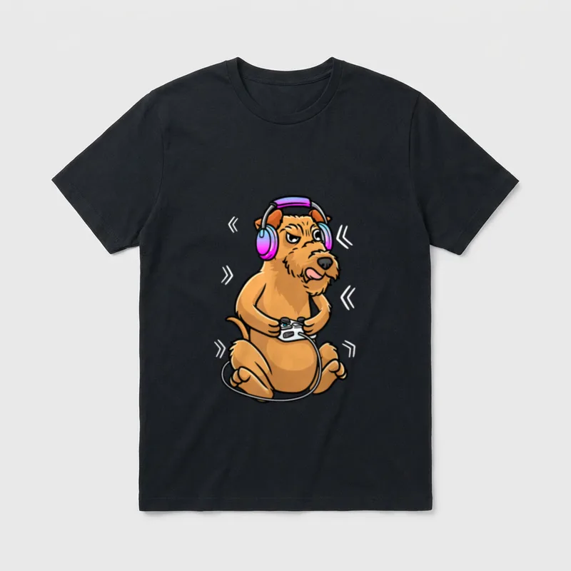 Irish Terrier Hund Gamer T-Shirt – Klassisches T-Shirt in Schwarz