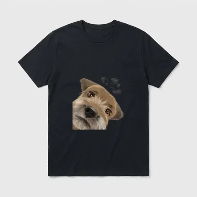 Neugieriger Hund Border Terrier T-Shirt – Klassisches T-Shirt in Schwarz