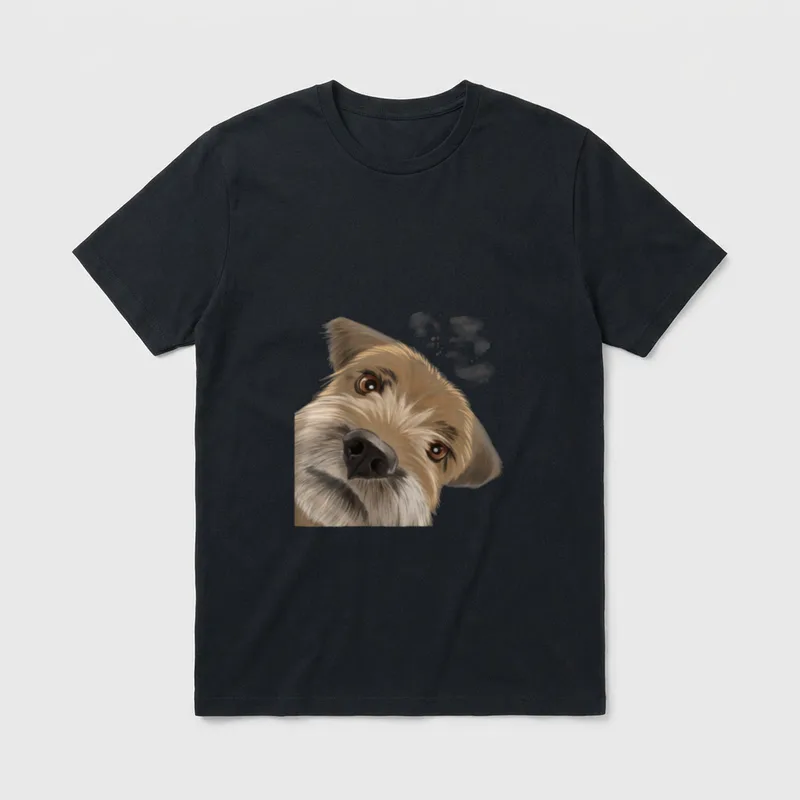 Neugieriger Hund Border Terrier T-Shirt – Klassisches T-Shirt in Schwarz