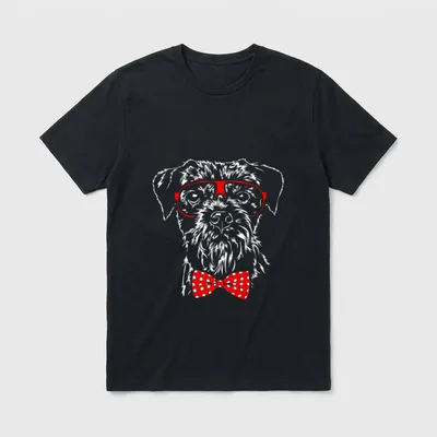 Lustiger Border Terrier Brille T-Shirt – Klassisches T-Shirt in Schwarz