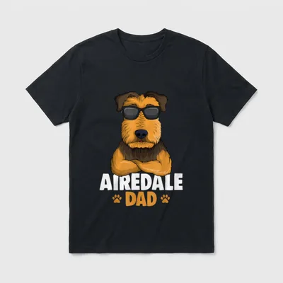 Airedale Terrier Papa Hunde T-Shirt – Klassisches T-Shirt in Schwarz