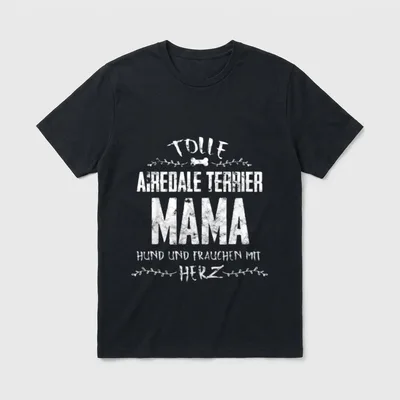 Tolle Airedale Terrier Mama T-Shirt – Klassisches T-Shirt in Schwarz