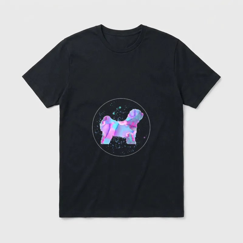 Tibet-Terrier T-Shirt 0273 – Klassisches T-Shirt in Schwarz