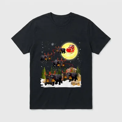 Schwarzer Russian Terrier Weihnachtshund T-Shirt – Klassisches T-Shirt in Schwarz
