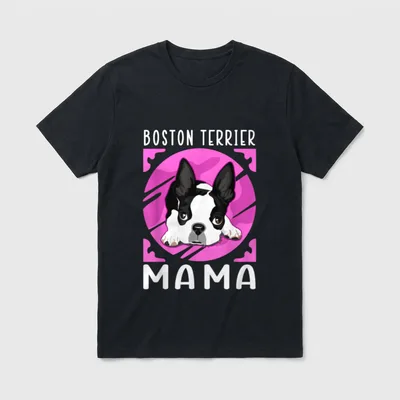 Boston Terrier Mama Hundebesitzer T-Shirt – Klassisches T-Shirt in Schwarz