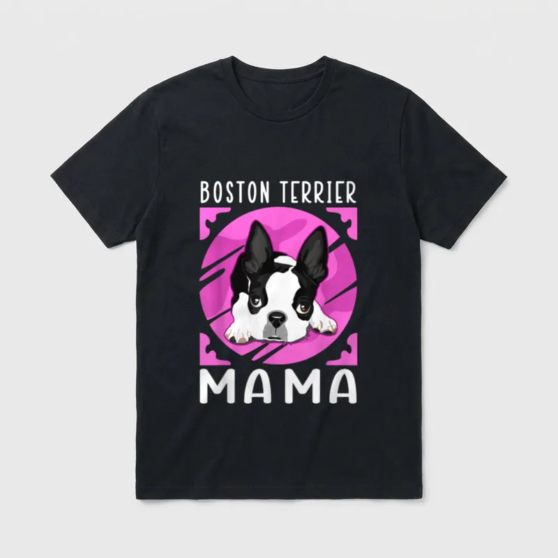 Boston Terrier Mama Hundebesitzer T-Shirt – Klassisches T-Shirt in Schwarz