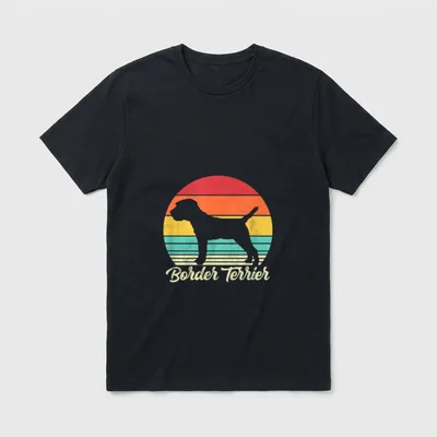 Retro Border Terrier Hundeliebhaber T-Shirt – Klassisches T-Shirt in Schwarz